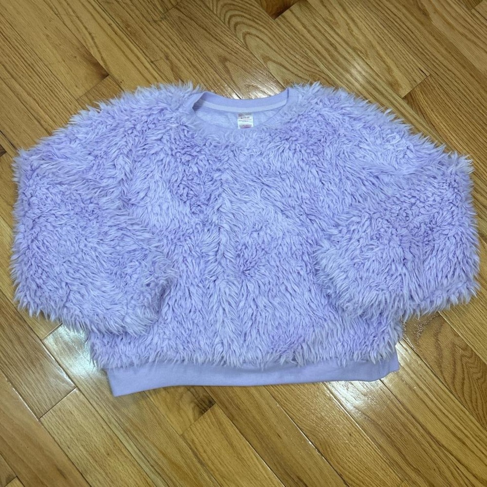 Pastel purple fuzzy teddy bear sweater size XL